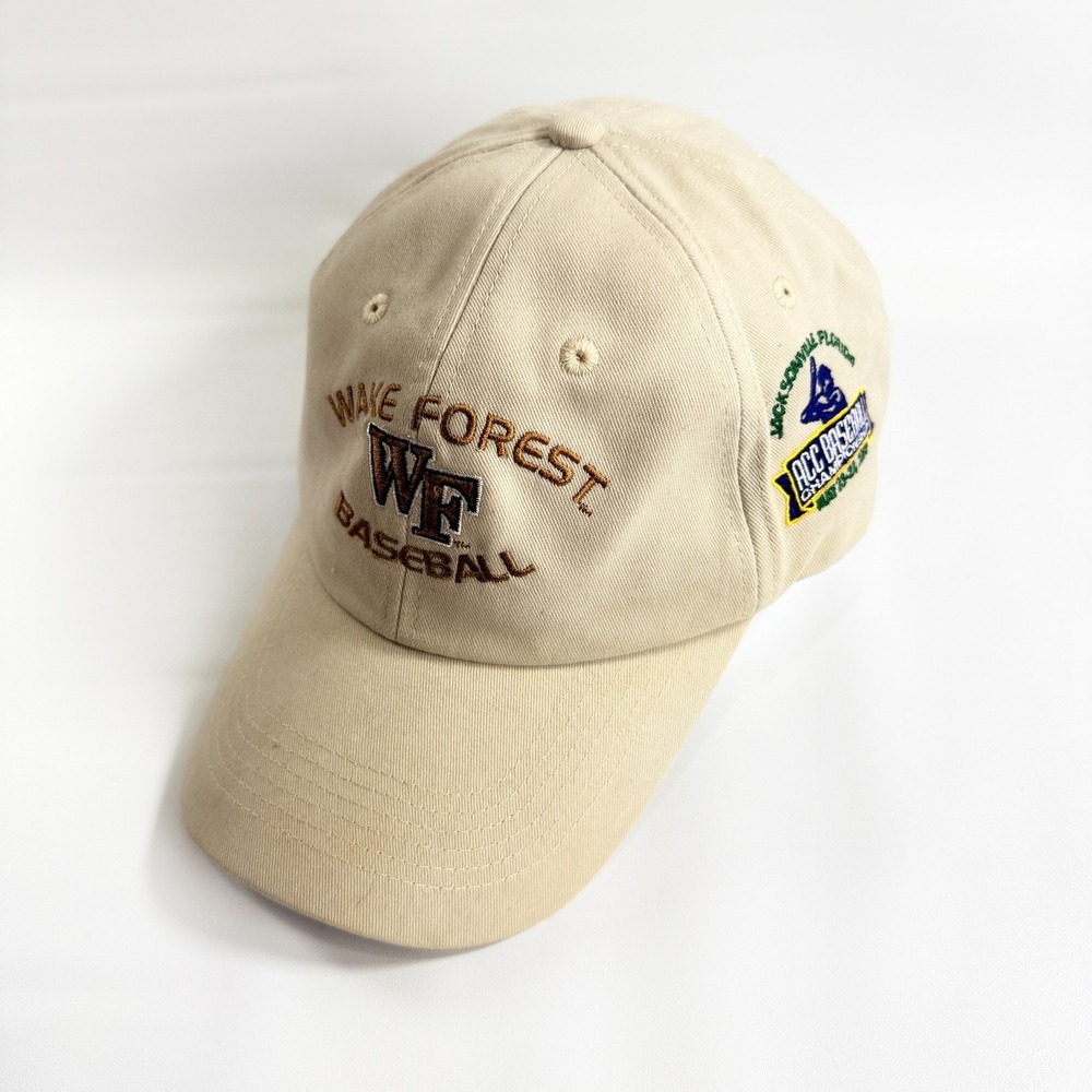 Wake Forest Baseball Hat 2007 ACC Championship Gear For Sports Tan Dad Hat Cap